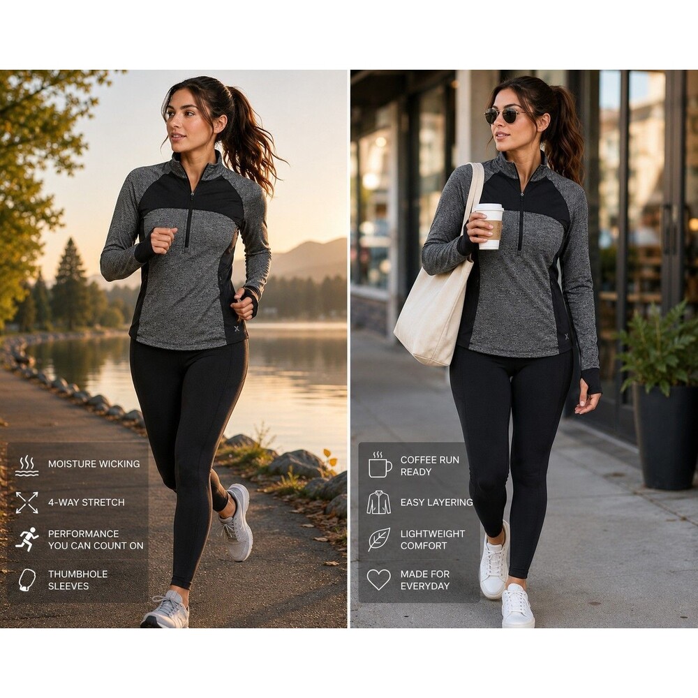 Express Exp Core Performance Quarter Zip Women's Large NWT Athletic Running Top